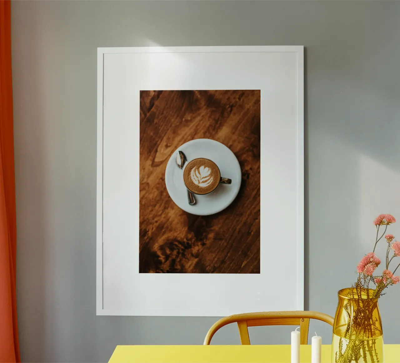 Milchkaffee poster met kunststof frame van Alina