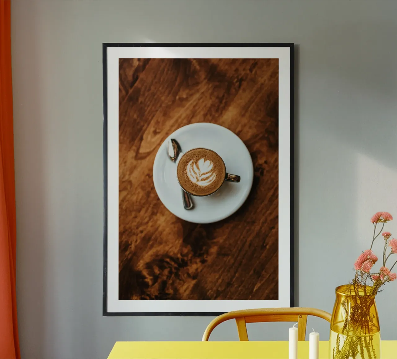 Milchkaffee poster met kunststof frame van Alina