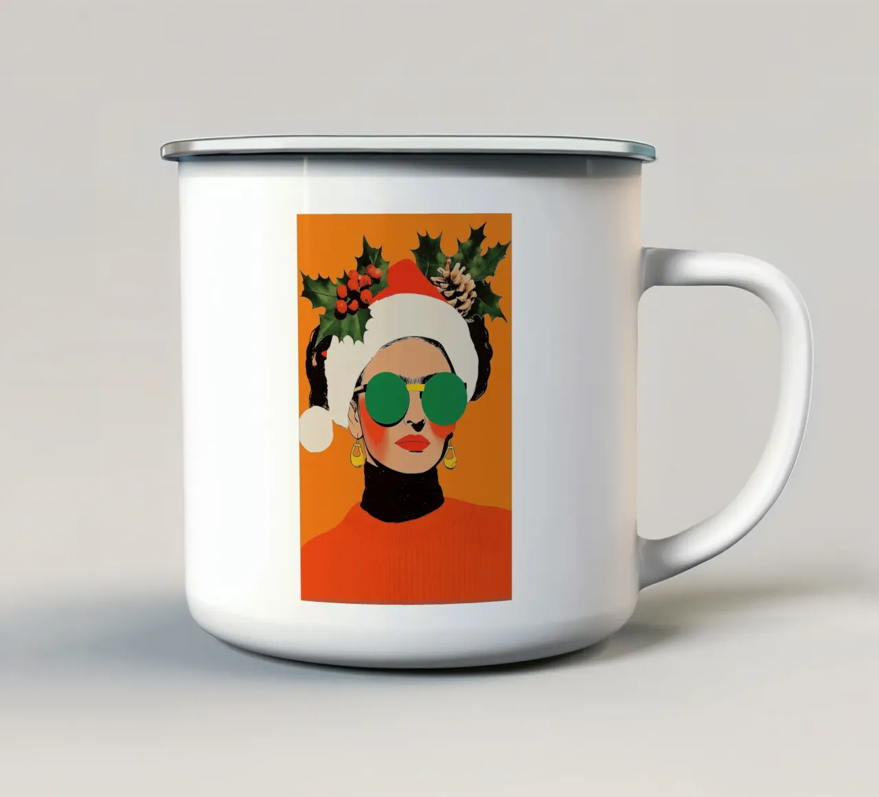 Christmas Frida tazza in smalto da treechild