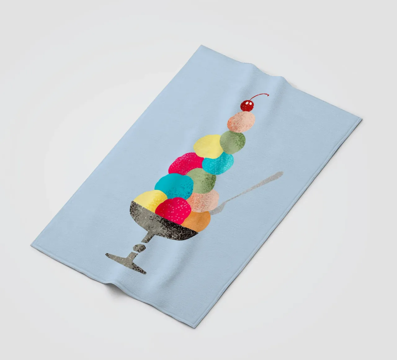 Sundae nostalgico in stile illustrazione di libri per bambini degli anni '60 coperta in pile da DYDesign