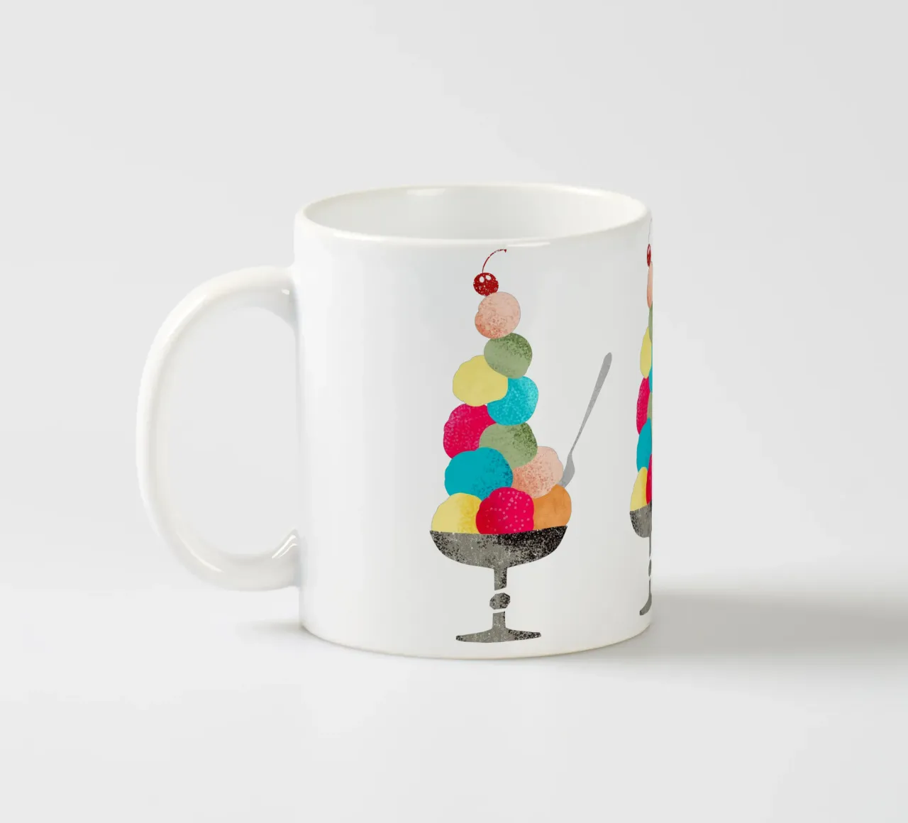 Sundae nostalgico in stile illustrazione di libri per bambini degli anni '60 tazza in ceramica da DYDesign