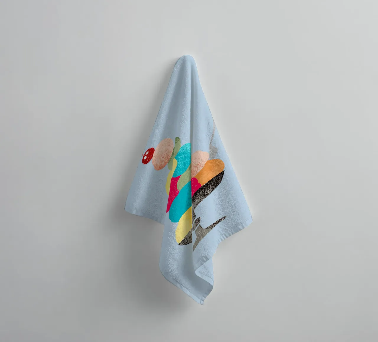 Nostalgic sundae in 60s children's book illustration style towel by DYDesign
