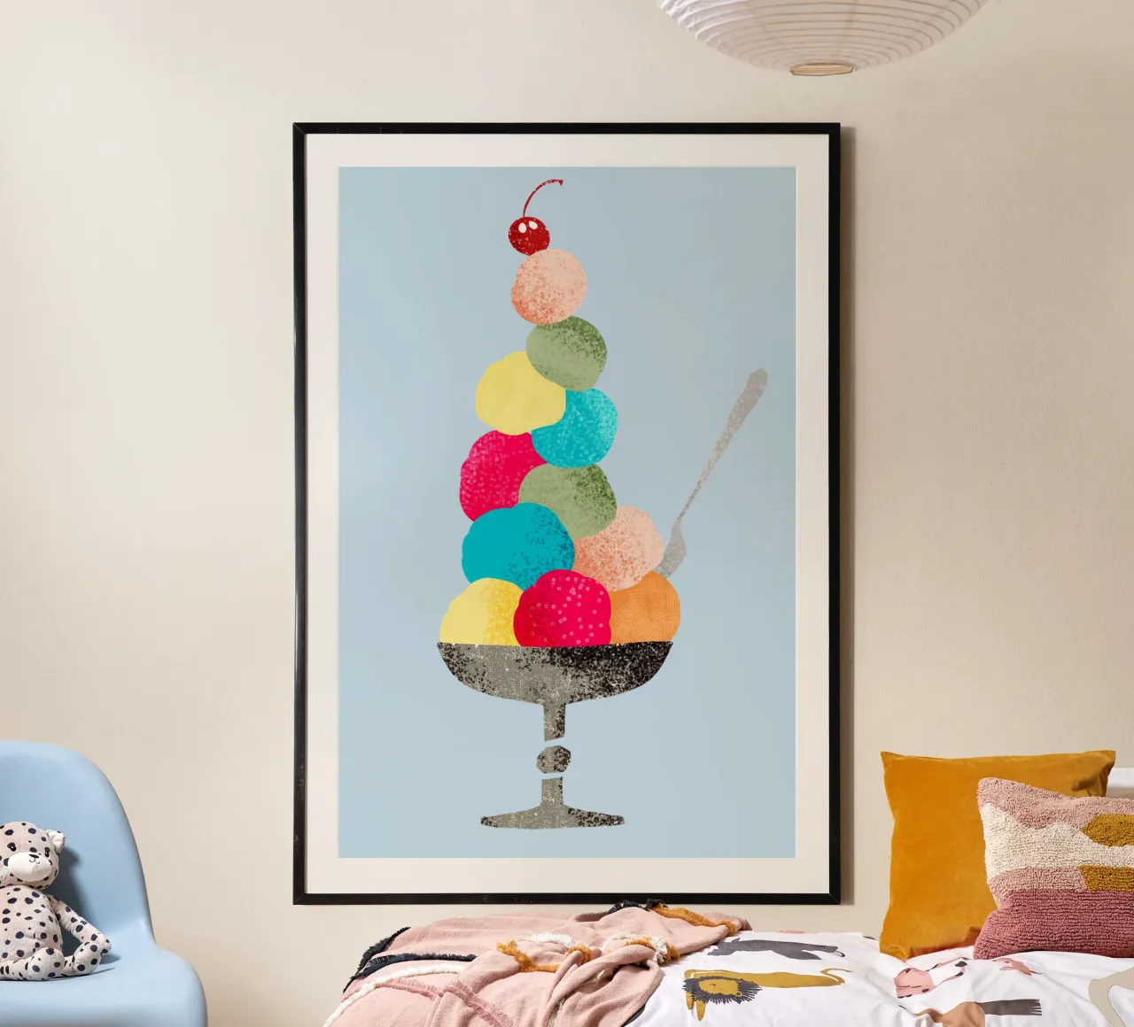 Sundae nostalgico in stile illustrazione di libri per bambini degli anni '60 poster da DYDesign