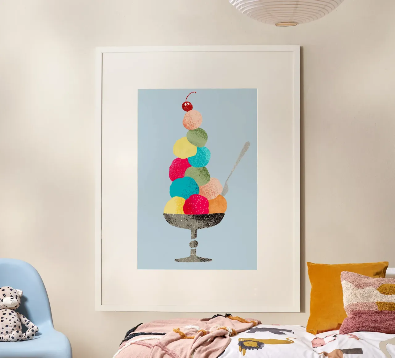 Sundae nostalgico in stile illustrazione di libri per bambini degli anni '60 poster da DYDesign