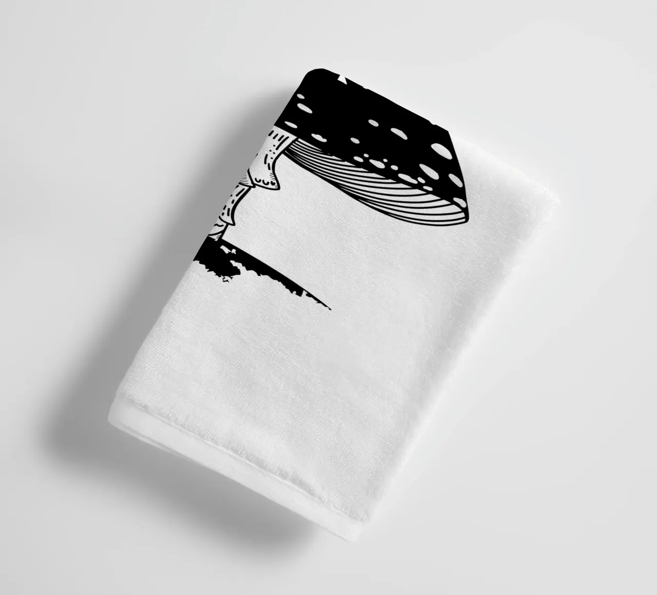 Toadstool with lock in black and white towel by DYDesign