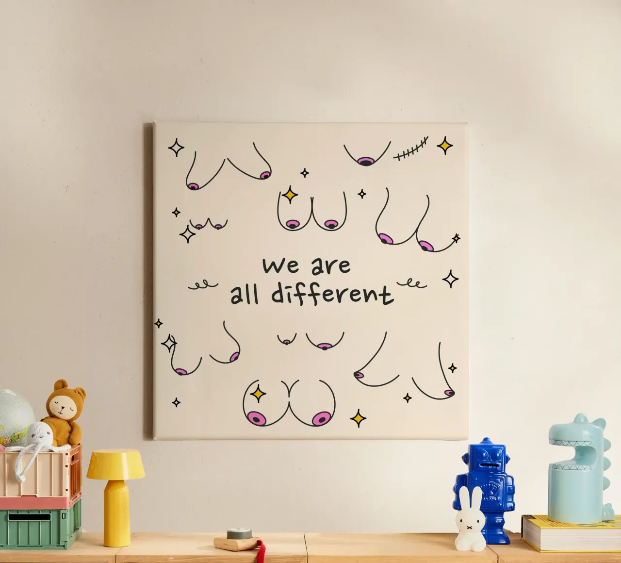 feminin 2 canvas met Baklijst van Alina