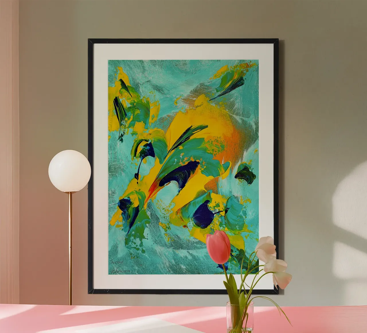 IDEAL GIFT 79 poster con telaio in plastica da Thierry Vobmann Abstract painting