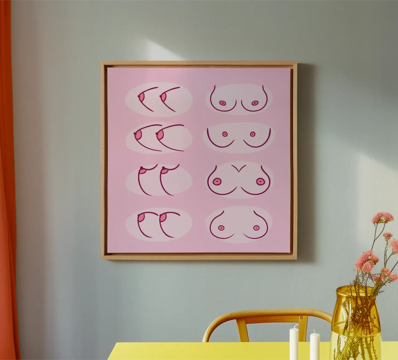 feminin 3 canvas met Baklijst van Alina