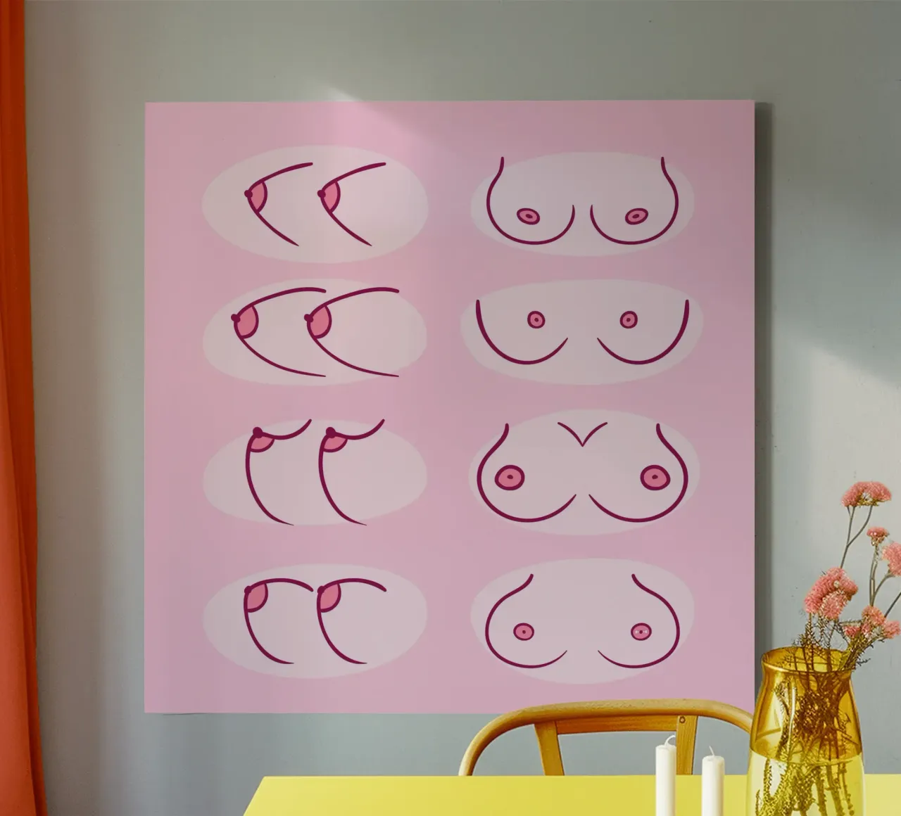feminin 3 canvas met Baklijst van Alina