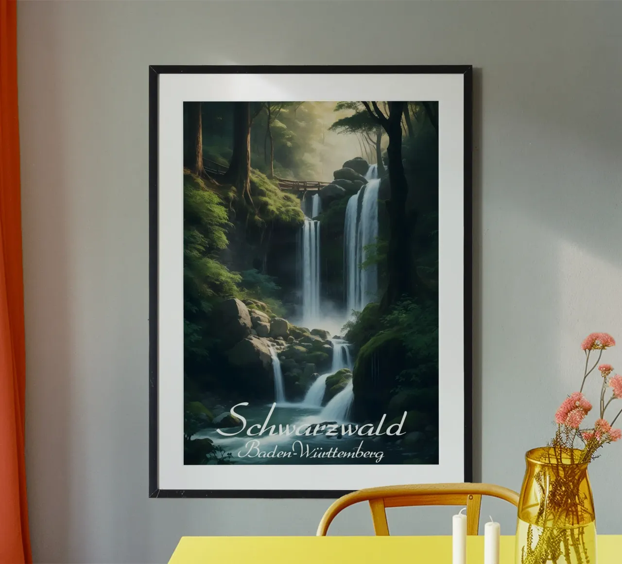 Foresta Nera poster con telaio in legno da Charnwood Prints