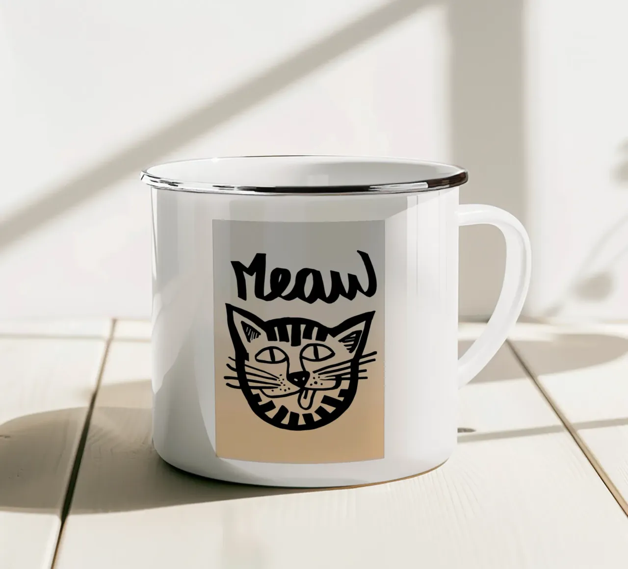 Meaw tazza in smalto da Vasare Nar
