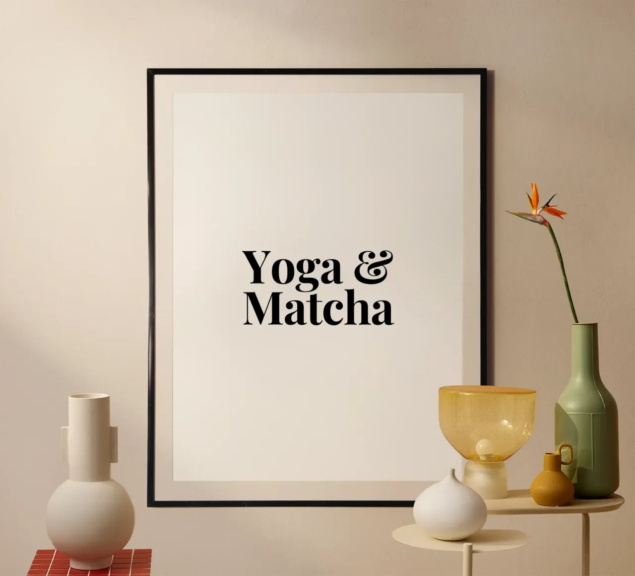 Yoga & Matcha poster con telaio in plastica da Magnific