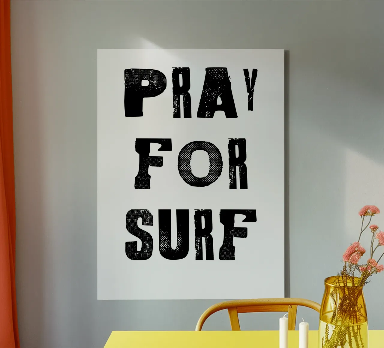 pray for surf canvas met Baklijst van ramosashop