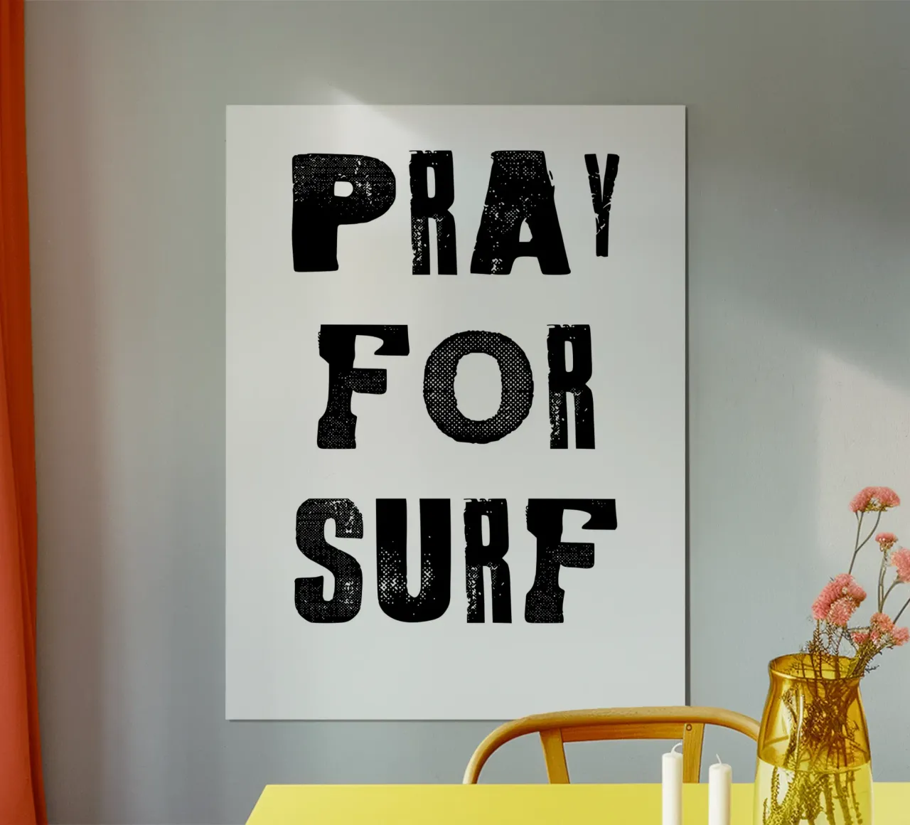 pray for surf poster con telaio in plastica da ramosashop