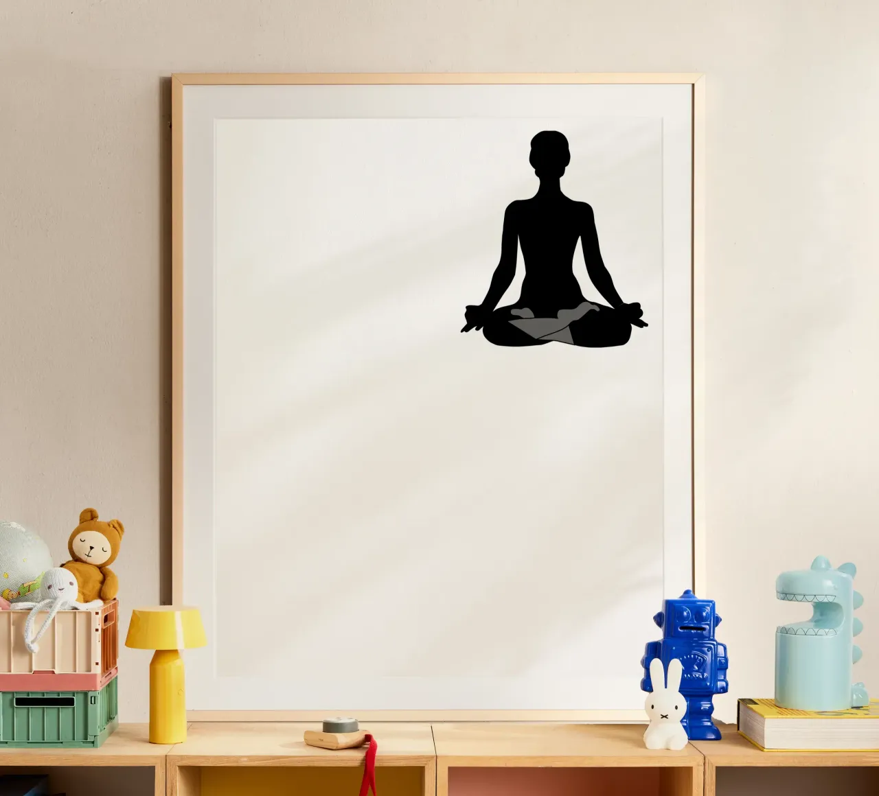 yoga poster con marco de madera de Alina