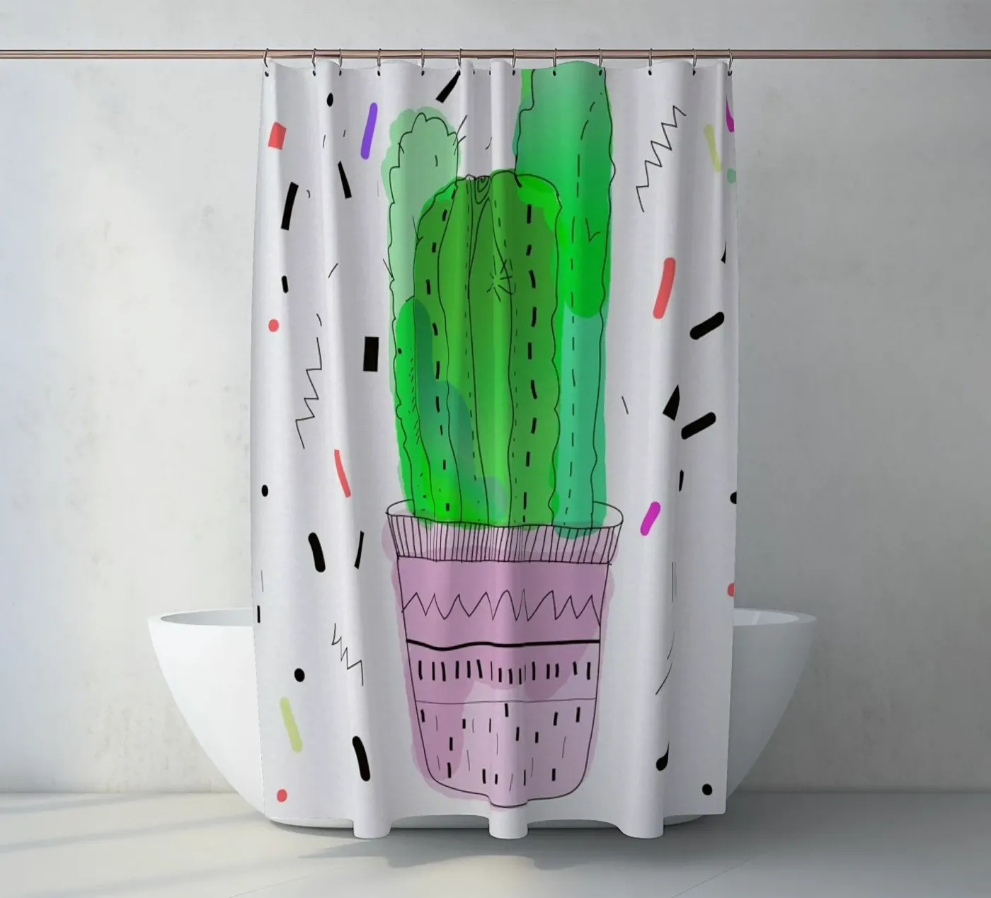 Cactus douchegordijn van Vasare Nar