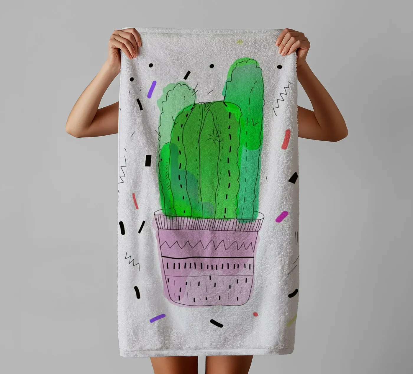 Cactus towel by Vasare Nar