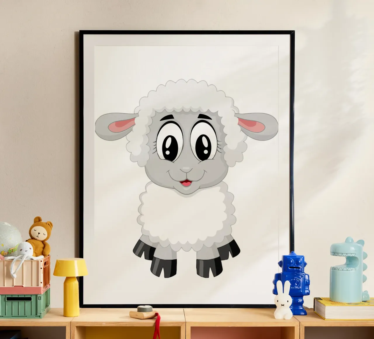 schaf poster met aluminium frame van Alina