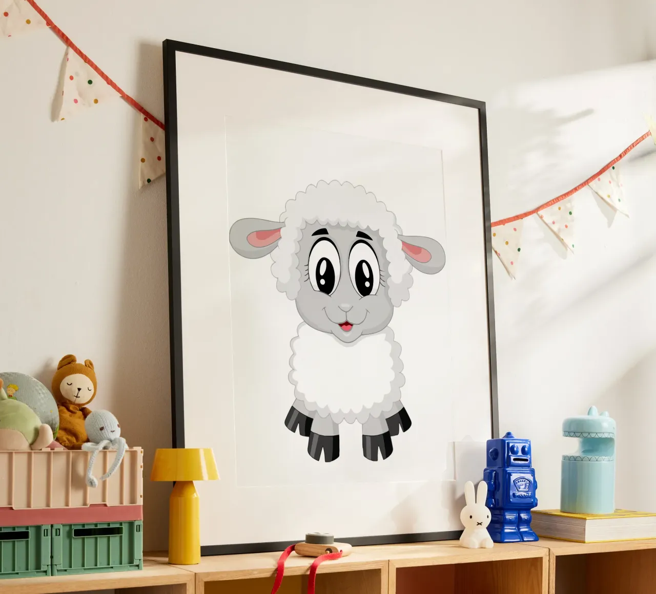 schaf poster met aluminium frame van Alina