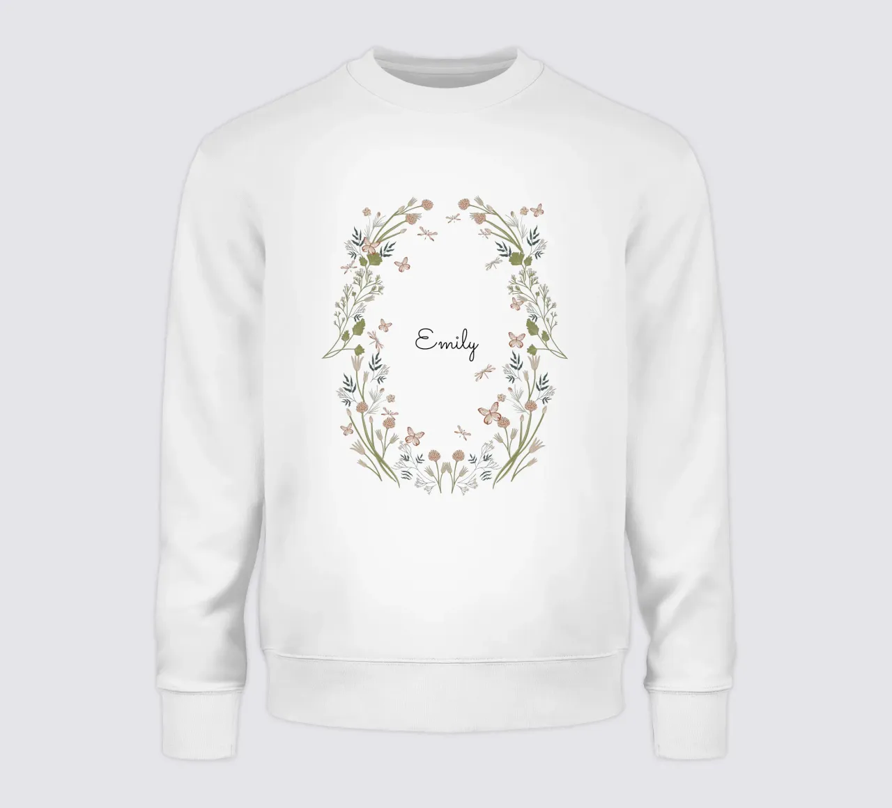 Floral and Butterflies wreath with name felpa da anisillustration