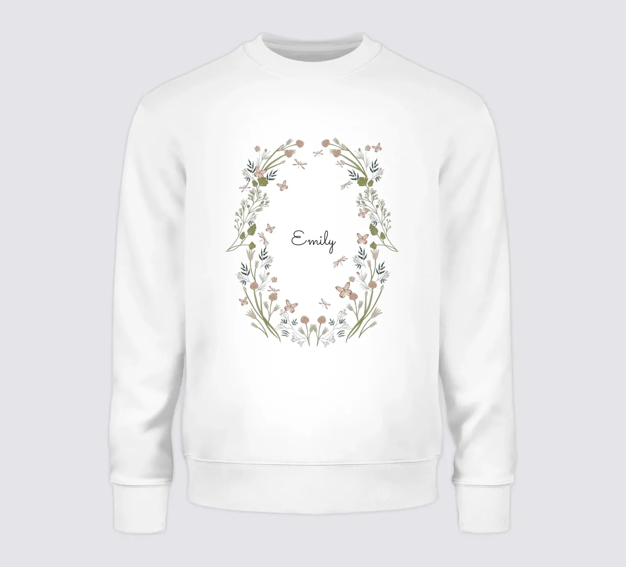 Floral and Butterflies wreath with name felpa da anisillustration