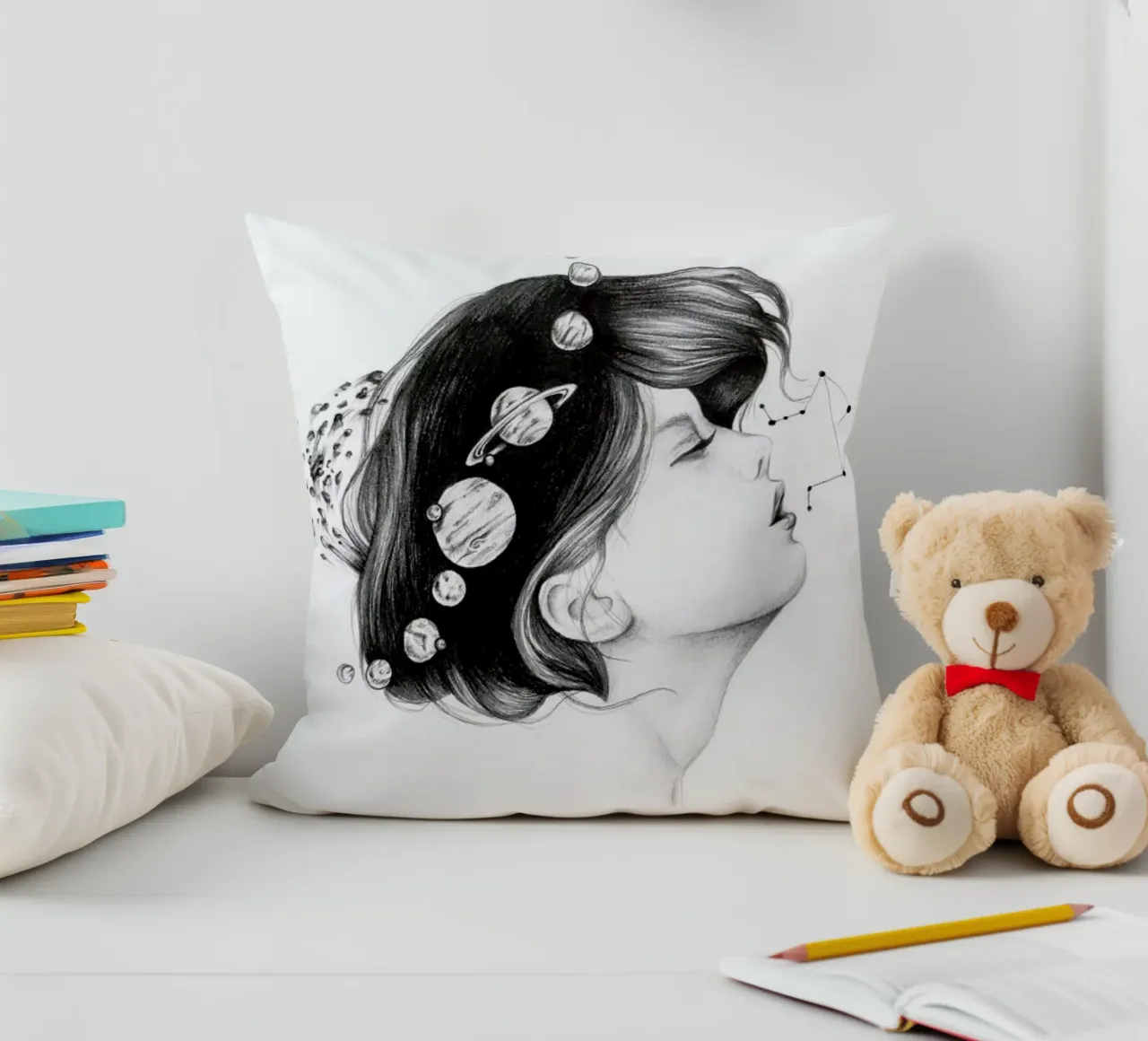 Cosmic Matter decorative cushion by Alejandra Sáenz