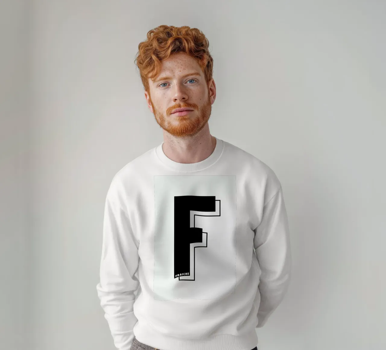 Lettre F I black on white felpa da FRAICHE