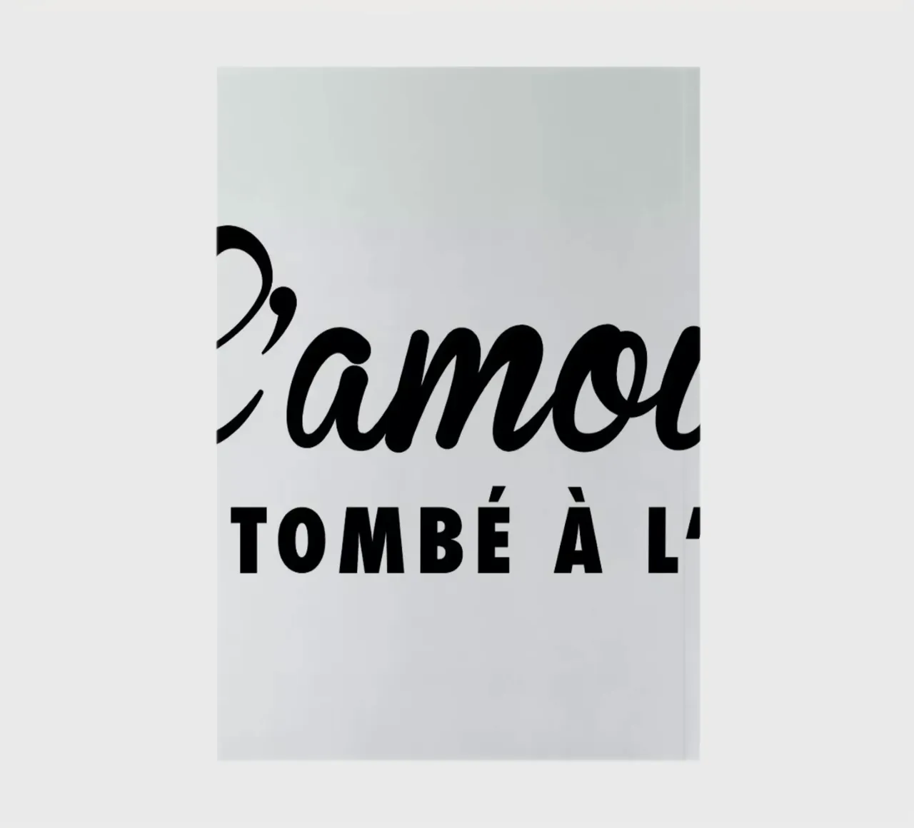 L'amour tombé I black on white notebook by FRAICHE