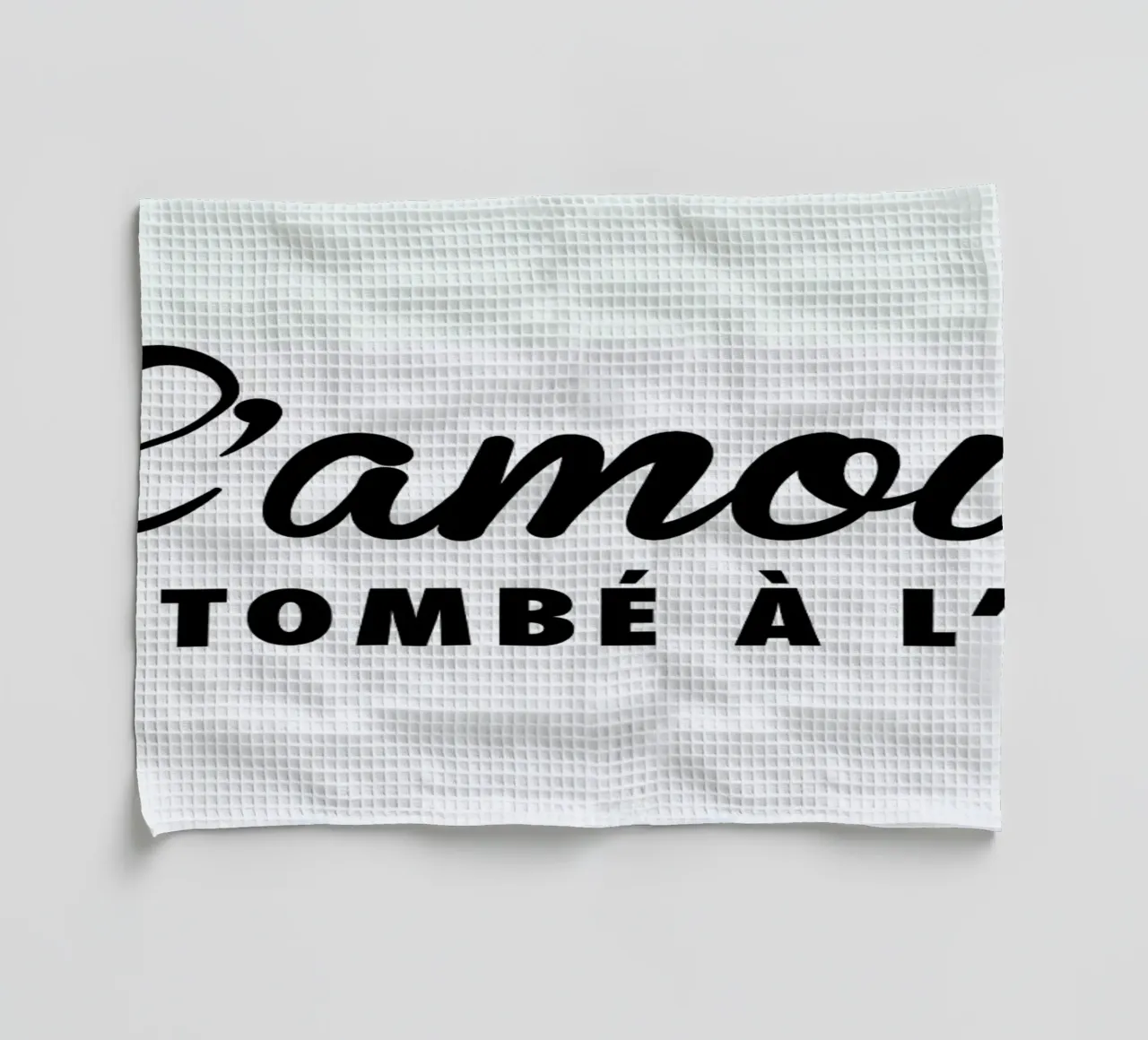 L'amour tombé I black on white canovaccio da cucina da FRAICHE