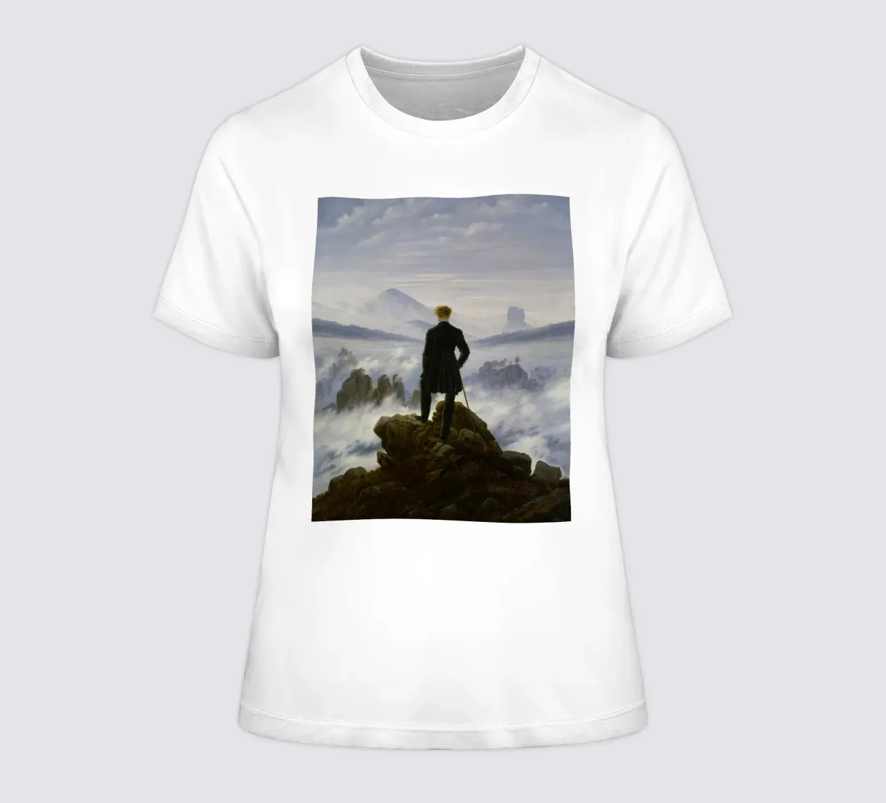 Caspar David Friedrich - Il viandante sopra il mare di nebbia t-shirt da donna da ARTOTHEK