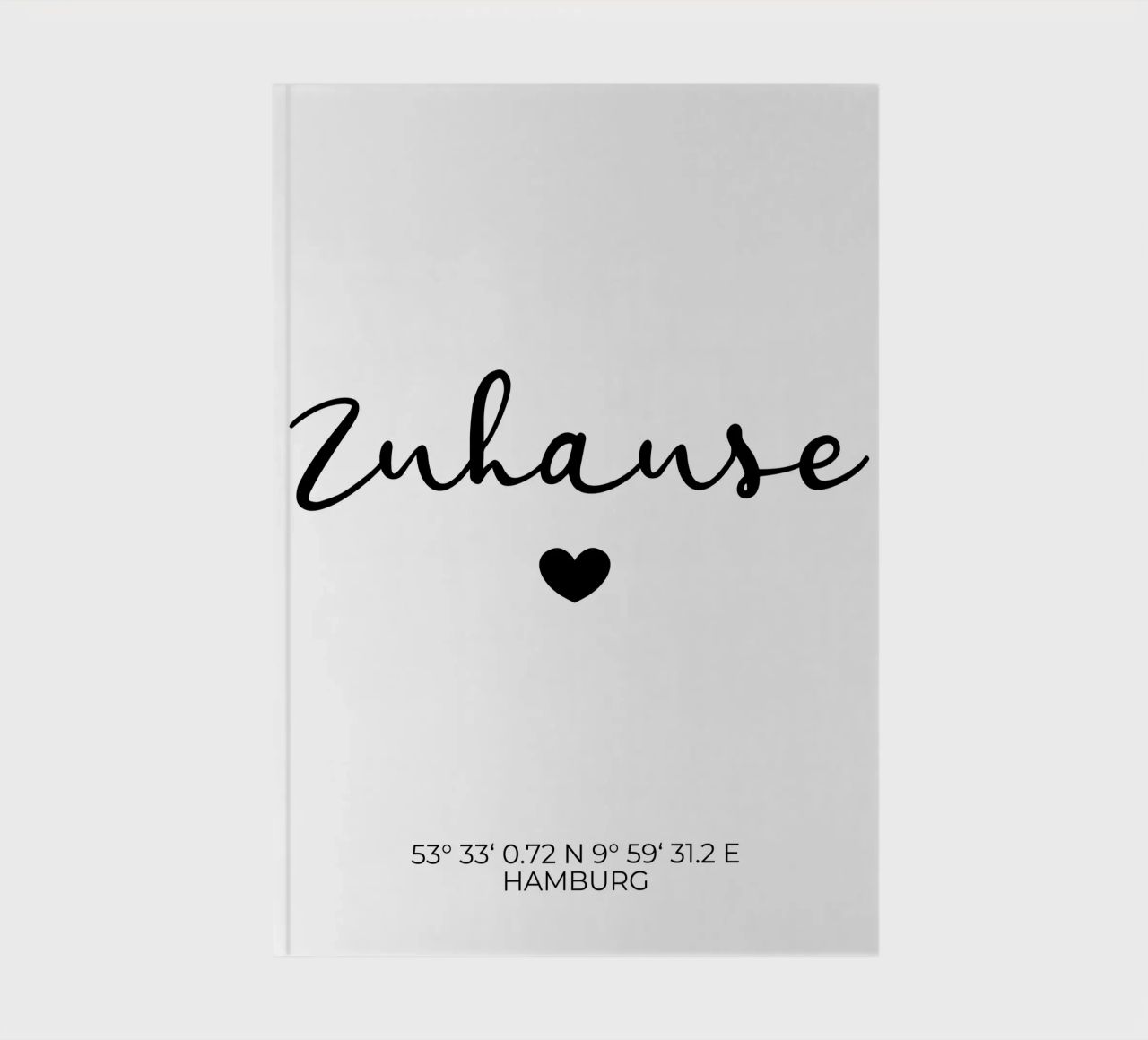 Zuhause mit Koordinaten Notizbuch von WORTSPIEL