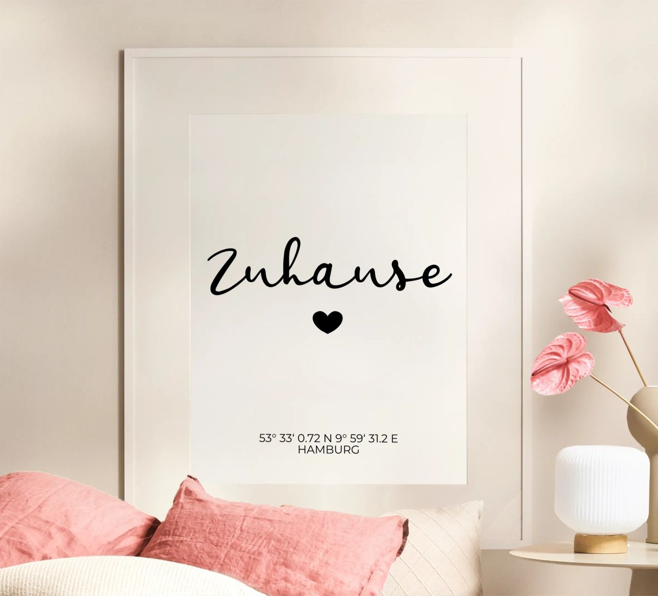 Zuhause mit Koordinaten Poster von WORTSPIEL