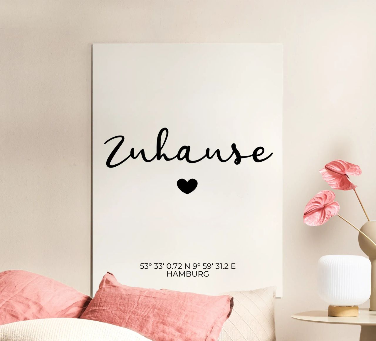 Zuhause mit Koordinaten Poster von WORTSPIEL