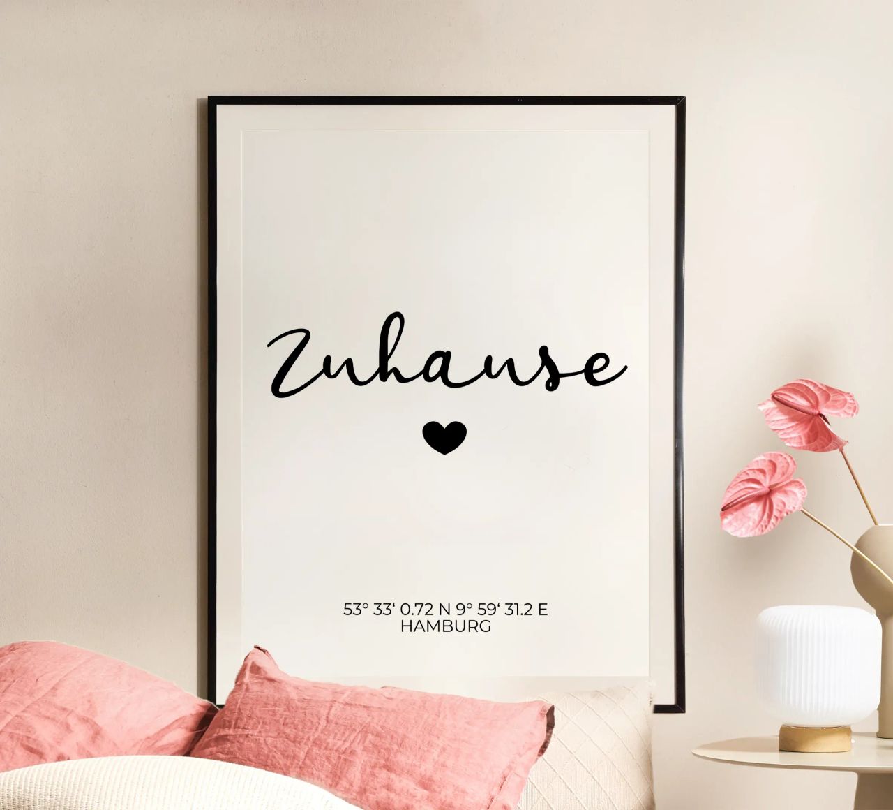 Zuhause mit Koordinaten Poster von WORTSPIEL