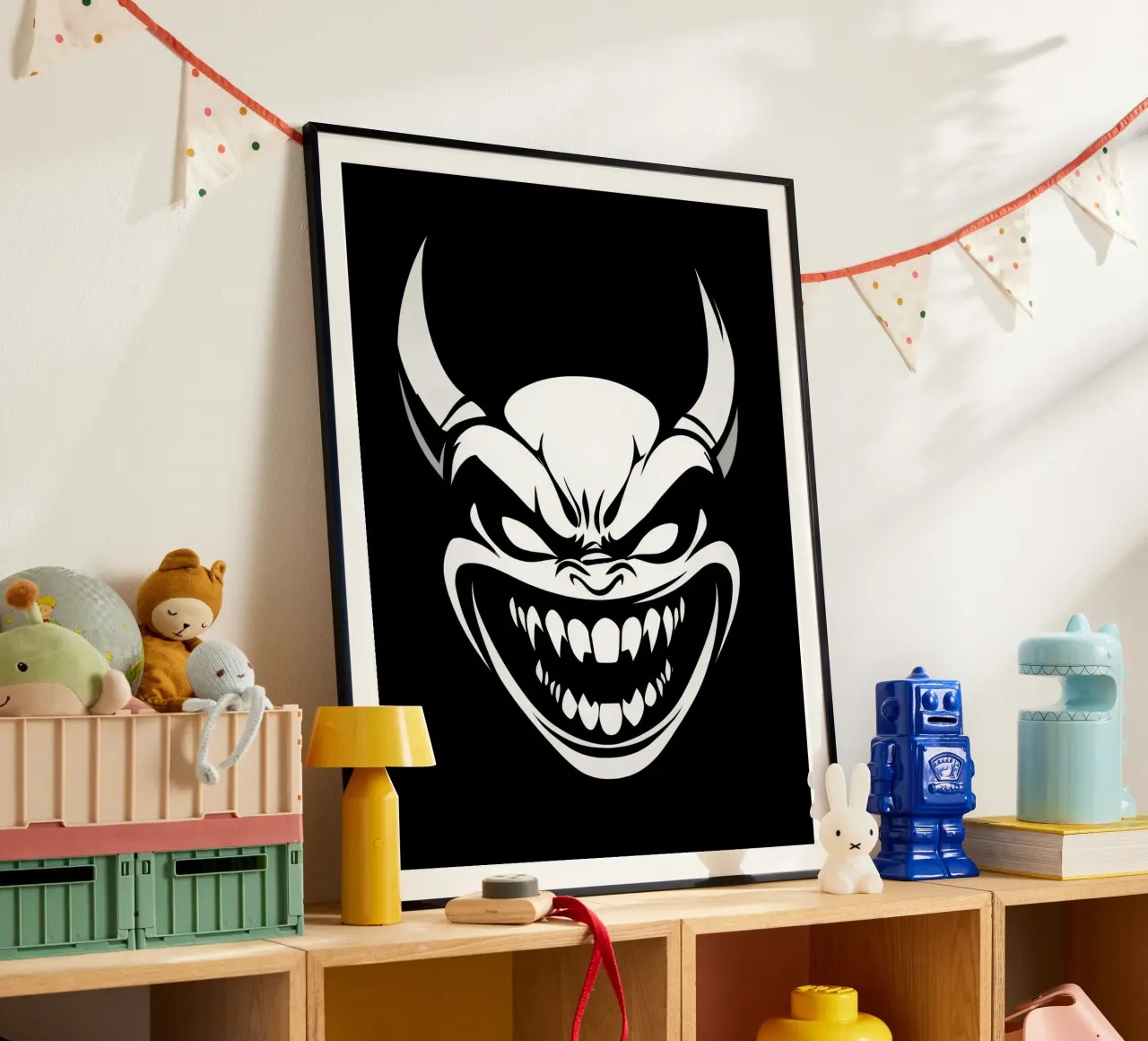 Demone ridente e logo della camicia diabolica poster da Autofocus