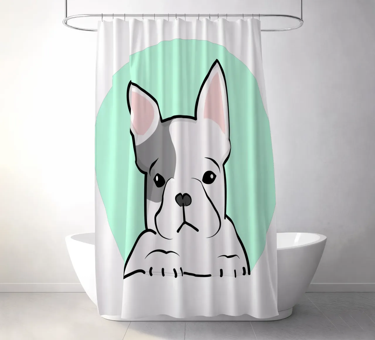 French Bulldog Illustration rideau de douche de IndigoBird