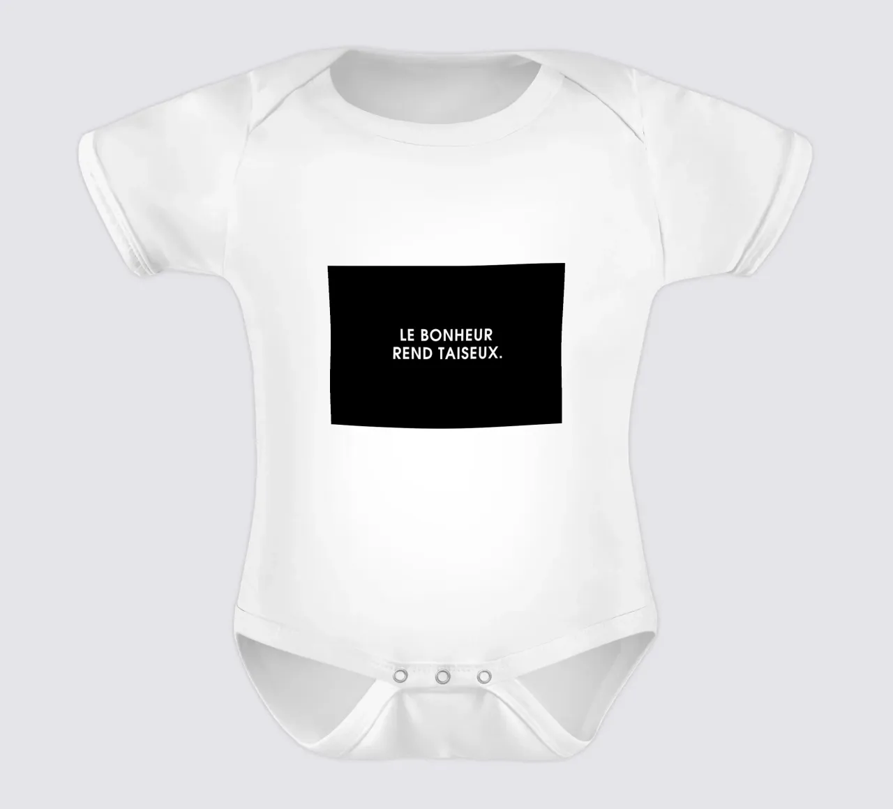Le bonheur rend taiseux - Black body neonato maniche corte da Intertitres