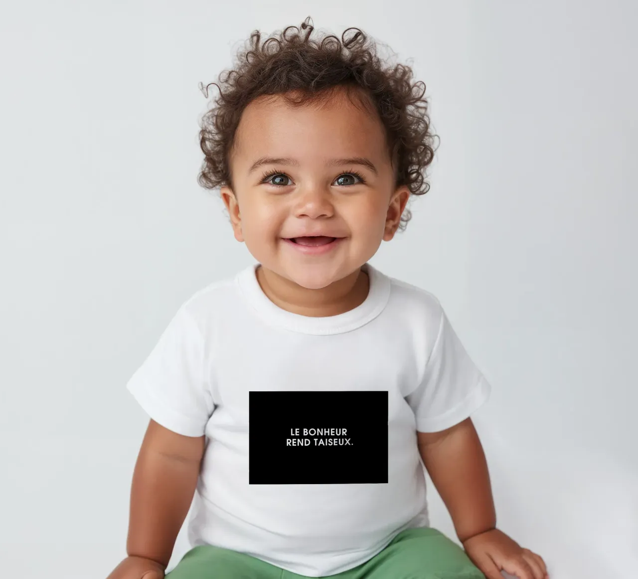 Le bonheur rend taiseux - Black maglietta neonato da Intertitres