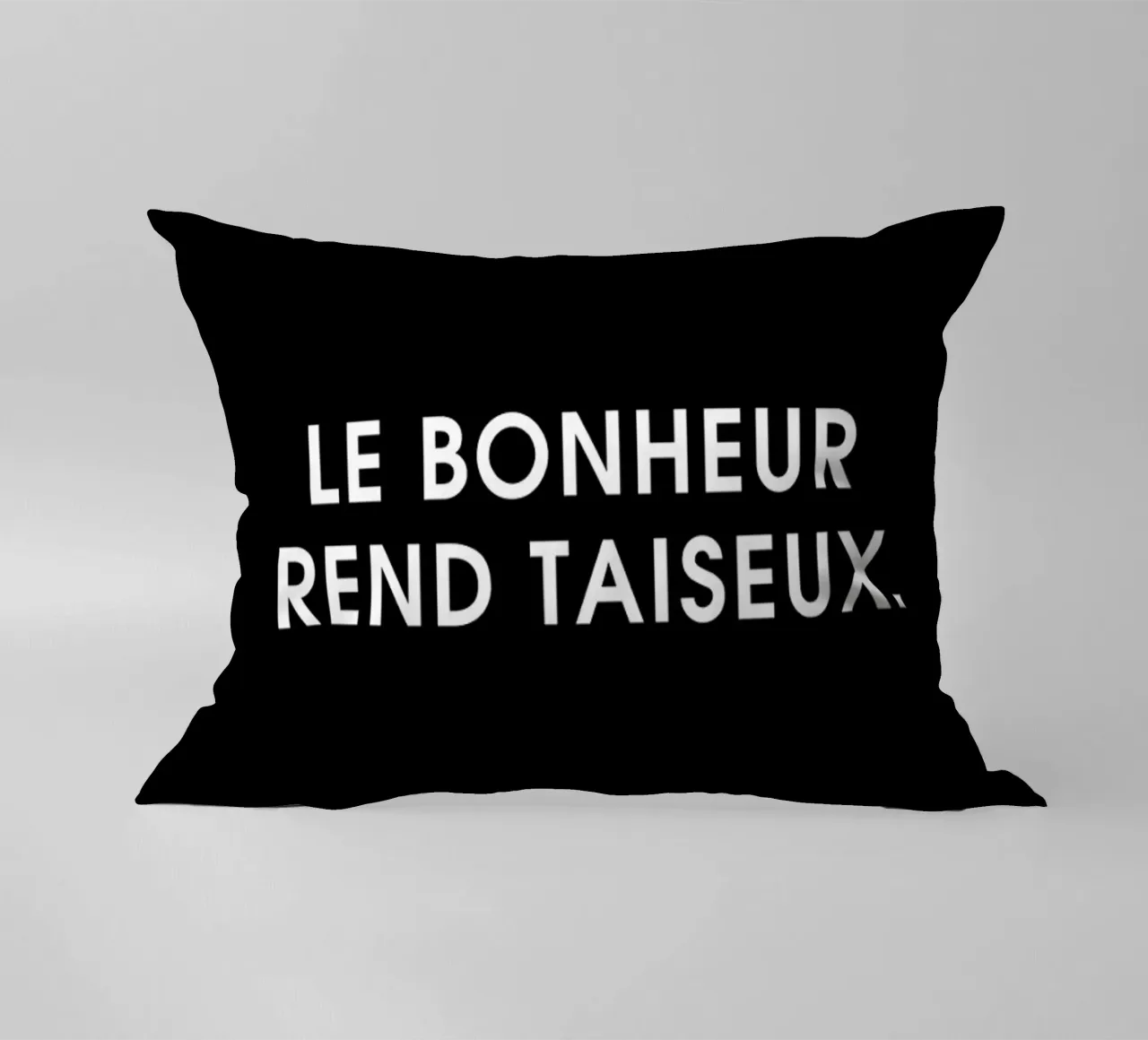 Le bonheur rend taiseux - Black cuscino da Intertitres
