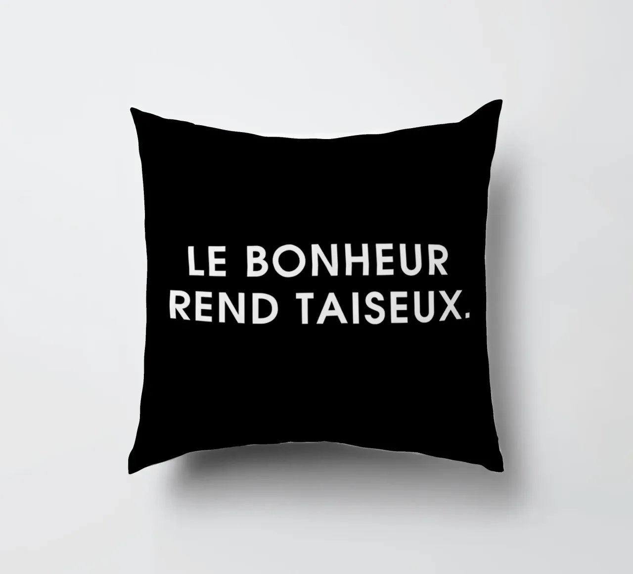 Le bonheur rend taiseux - Black cuscino da Intertitres