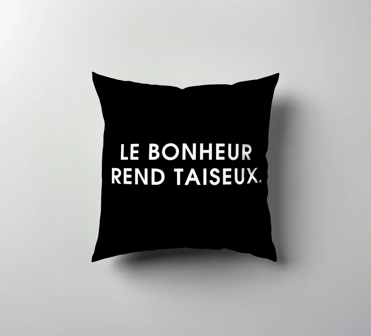 Le bonheur rend taiseux - Black cuscino da Intertitres