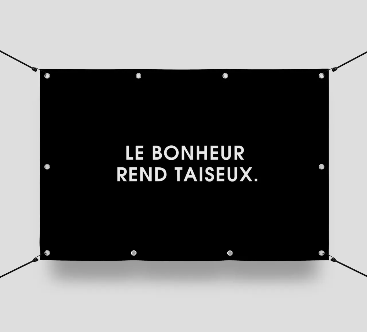 Le bonheur rend taiseux - Black telo in pvc da Intertitres