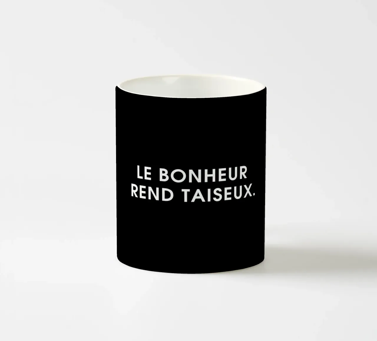 Le bonheur rend taiseux - Black tazza in ceramica da Intertitres