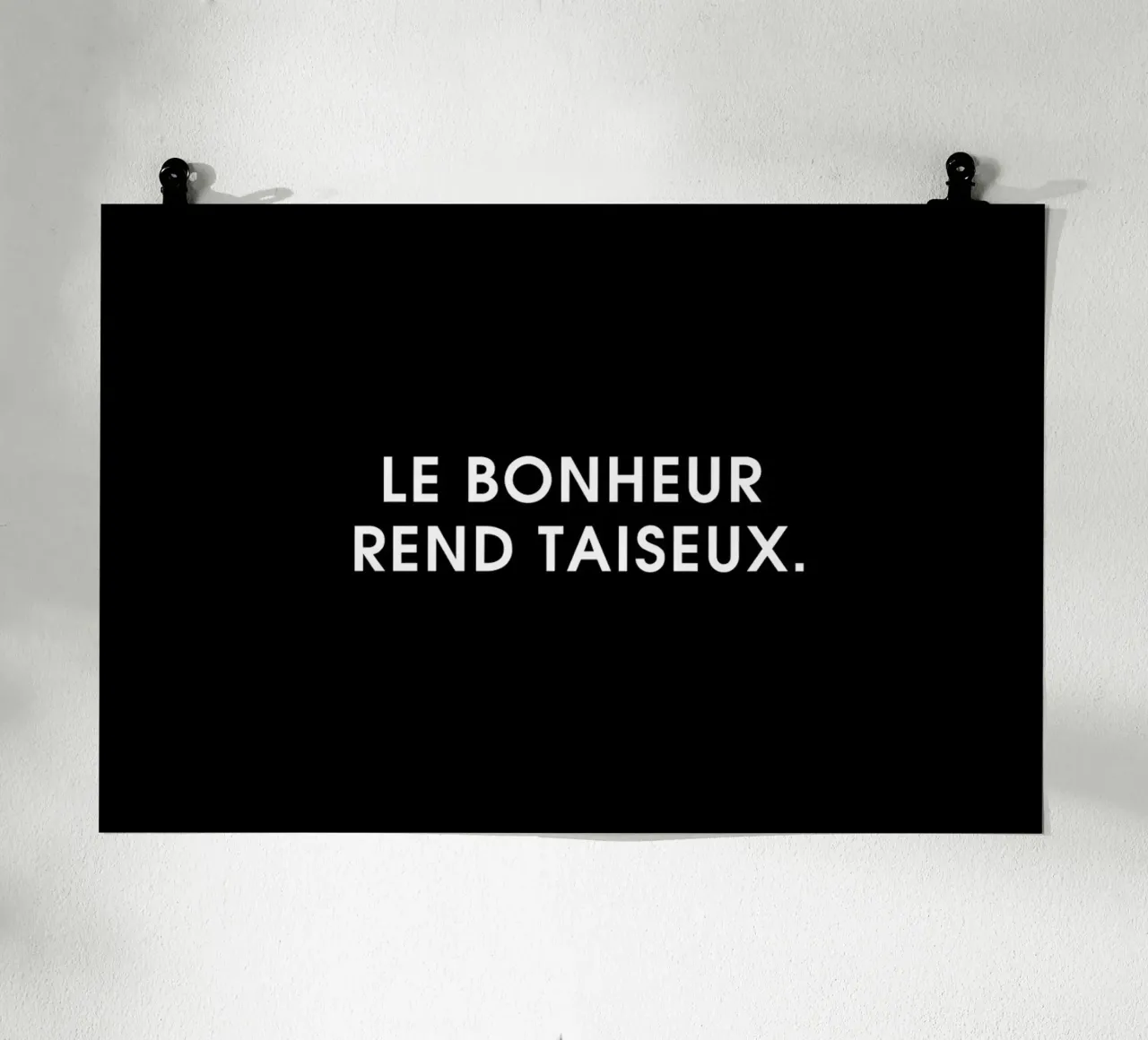 Le bonheur rend taiseux - Black carta hahnemühle da Intertitres