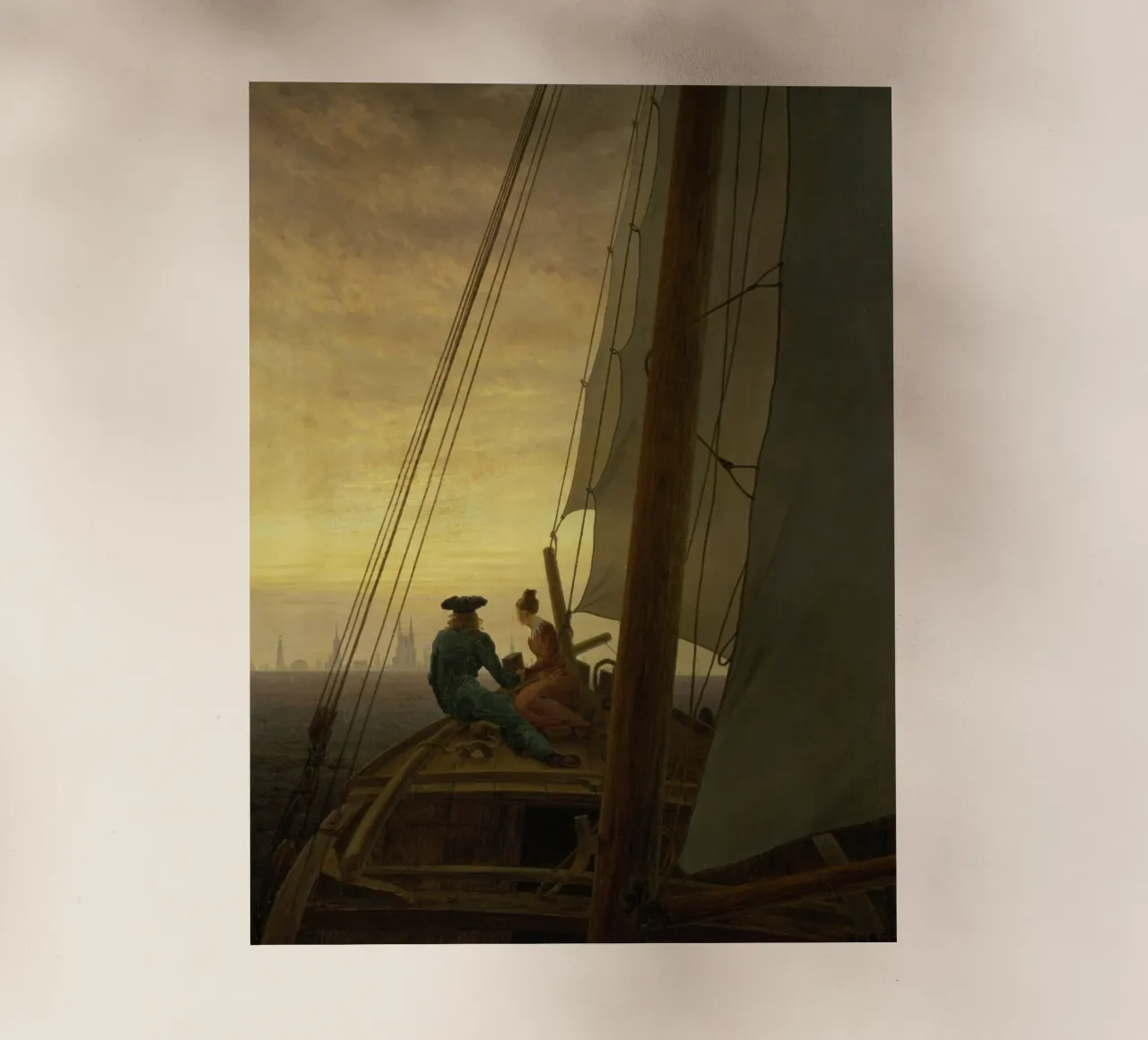 Caspar David Friedrich - A bordo di una nave a vela pellicola backlit da ARTOTHEK