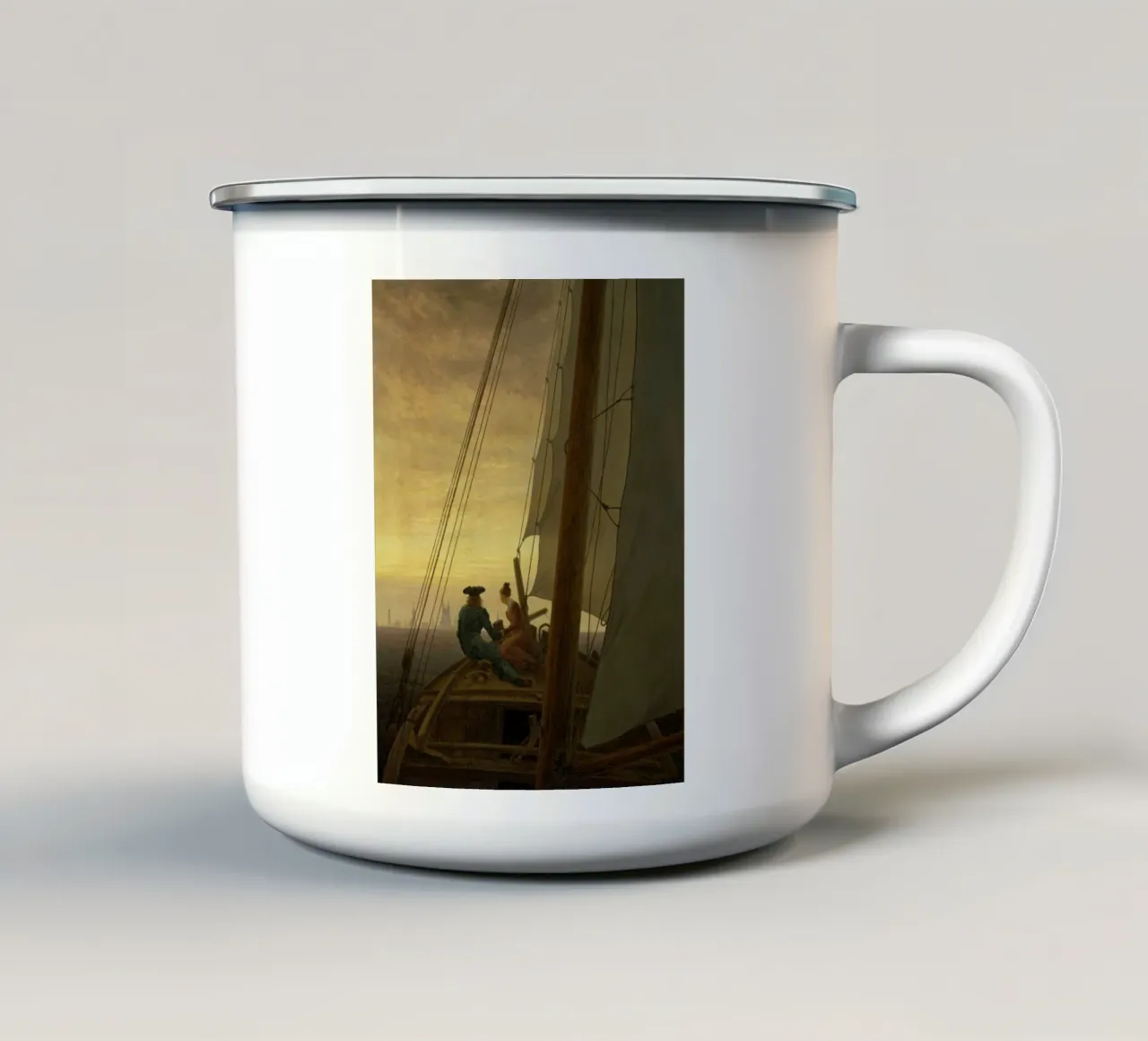 Caspar David Friedrich - A bordo di una nave a vela tazza in smalto da ARTOTHEK