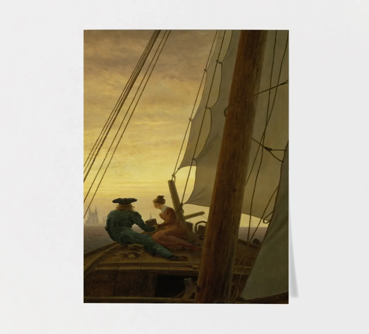 Caspar David Friedrich - An Bord eines Segelschiffs Stickerbogen von ARTOTHEK