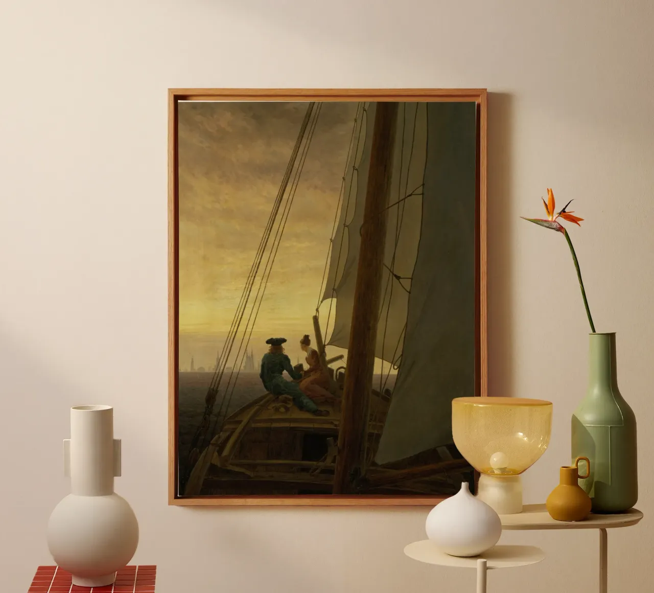 Caspar David Friedrich - À bord d'un voilier toile de ARTOTHEK