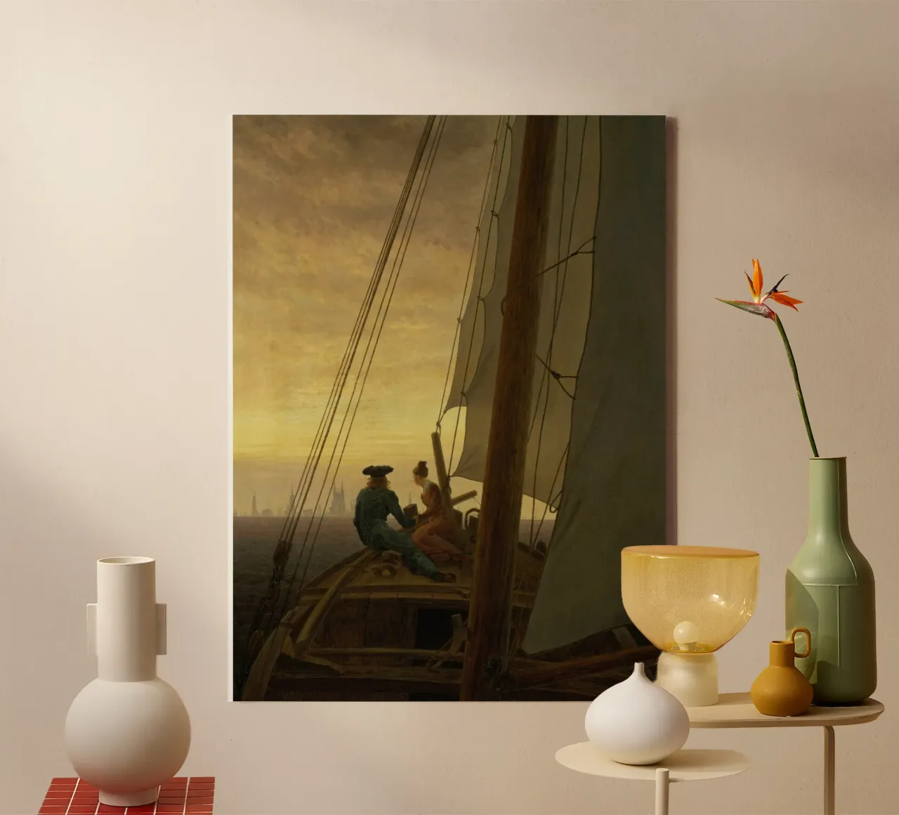 Caspar David Friedrich - À bord d'un voilier toile de ARTOTHEK