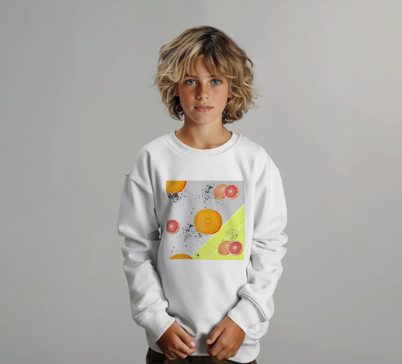 Grapefruit Orange Pattern felpa bambino da IndigoBird